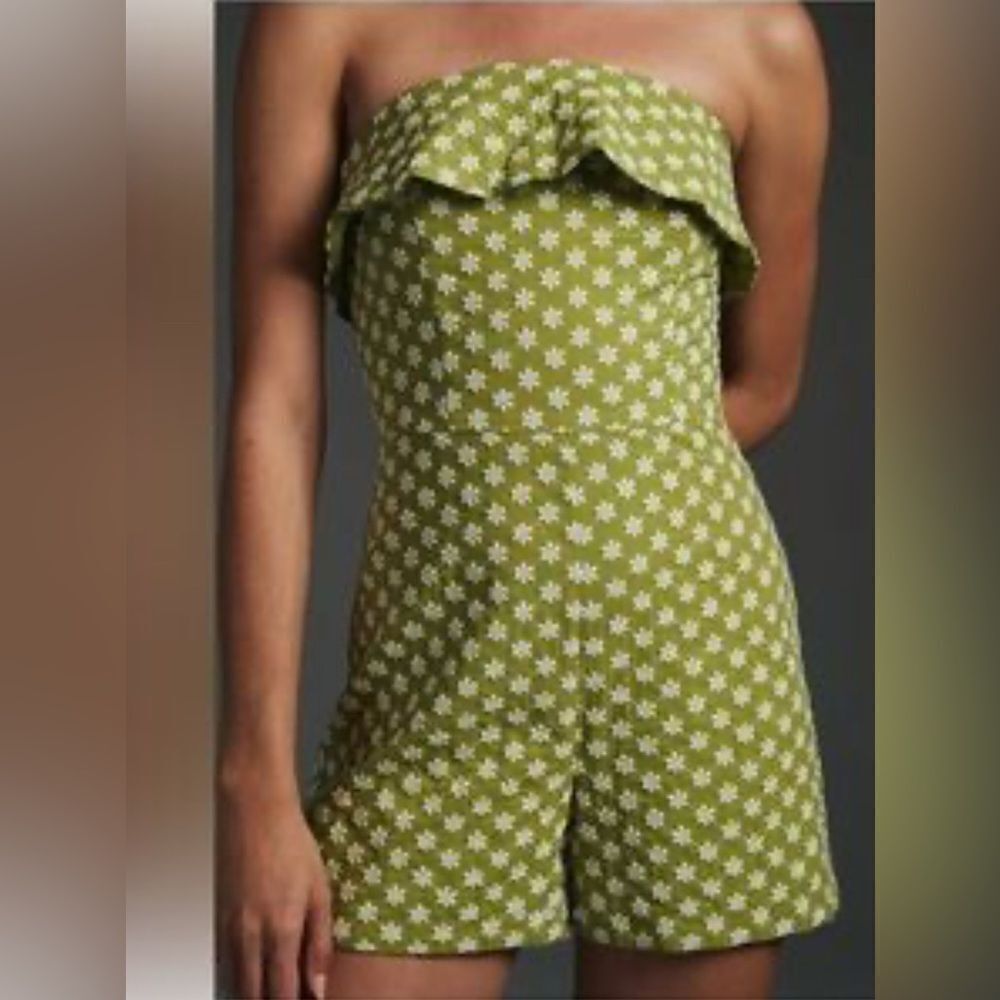 Corey Lynn Calter Green Embroidered Jumpsuit/Romper